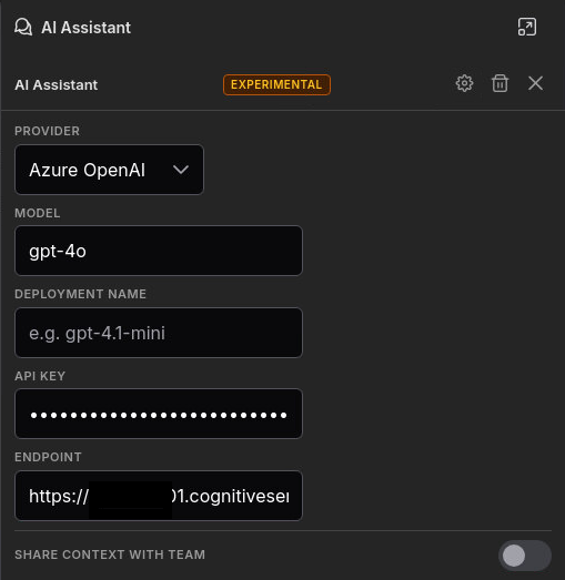 Shared Context Settings